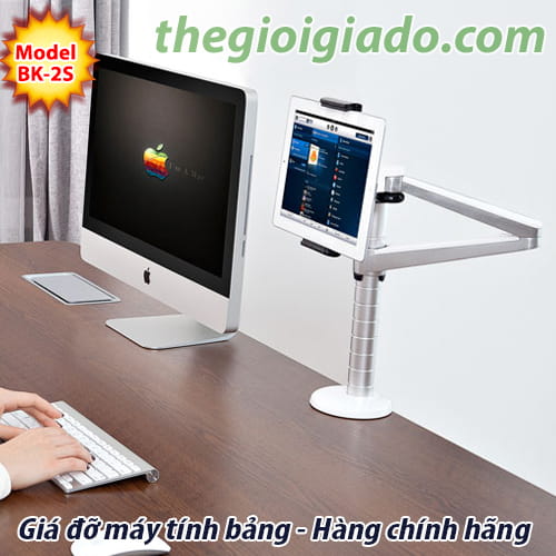 Giá đỡ MÁY TÍNH BẢNG dùng cho văn phòng loại tay dài 2 khuỷu BK-2S