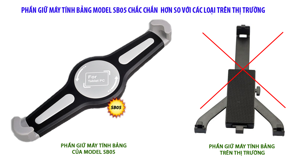 GIÁ ĐỠ MÁY TÍNH BẢNG TRÊN ÔTÔ- Model: SB05 GIÁ ĐỠ MÁY TÍNH BẢNG TRÊN ÔTÔ- Model: SB05