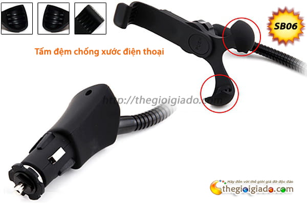 GI&Aacute; ĐỠ SMARTPHONE KI&Ecirc;M SẠC D&Ugrave;NG TR&Ecirc;N XE &Ocirc;T&Ocirc;,GI&Aacute; ĐỠ điện thoại KI&Ecirc;M SẠC D&Ugrave;NG TR&Ecirc;N XE &Ocirc;T&Ocirc; - MODEL: SB06