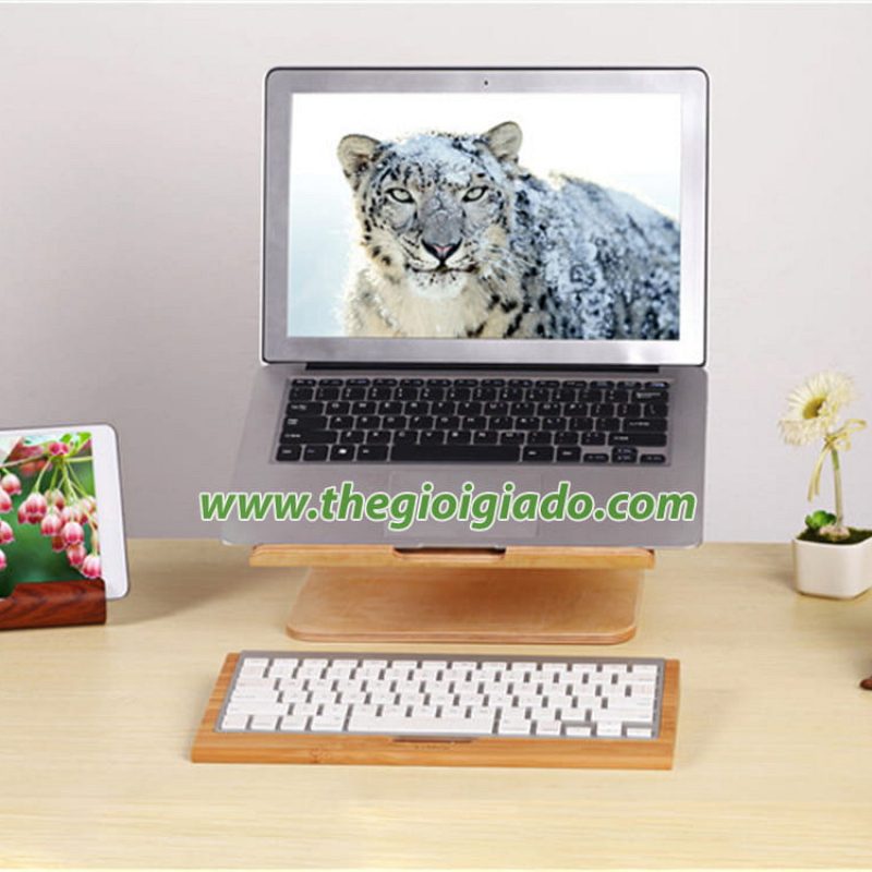 Gi&aacute; đỡ MacBook để b&agrave;n chất liệu gỗ SAM-8
