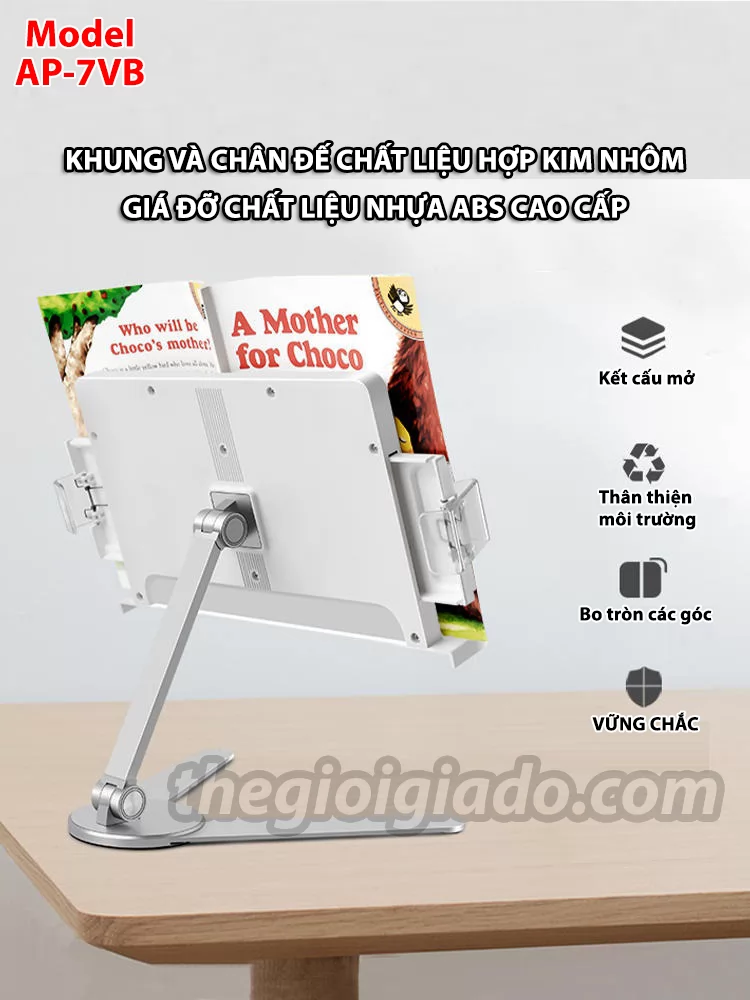Giá đỡ đọc sách kiêm giá đỡ ipad và điện thoại có chân đế