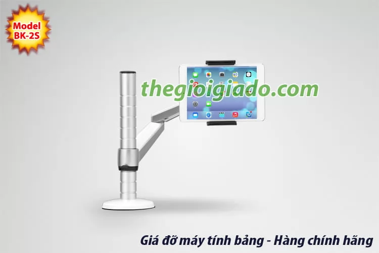 Giá đỡ MÁY TÍNH BẢNG dùng cho văn phòng loại tay dài 2 khuỷu BK-2S