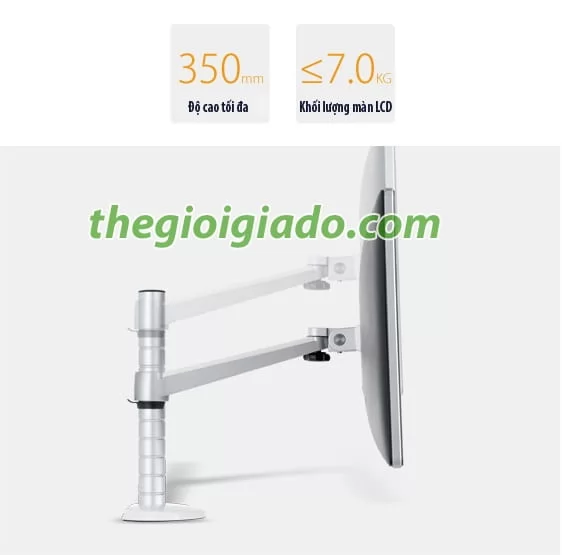 Giá đỡ màn hình LCD trên bàn làm việc loại tay ngắn 1 khuỷu BK03