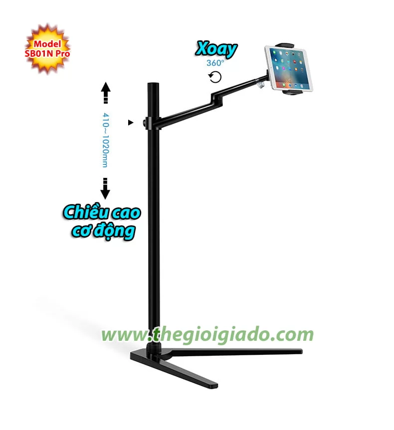 Giá đỡ Ipad pro kiểu chân đế nằm trên giường Model SB01N Pro