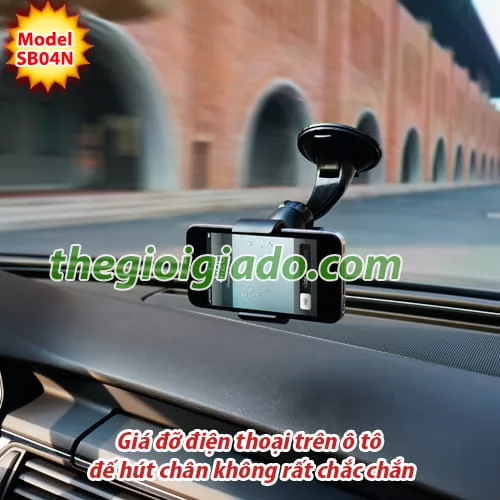 Giá đỡ điện thoại trên xe hơi - kiểu hút chân không sb04n