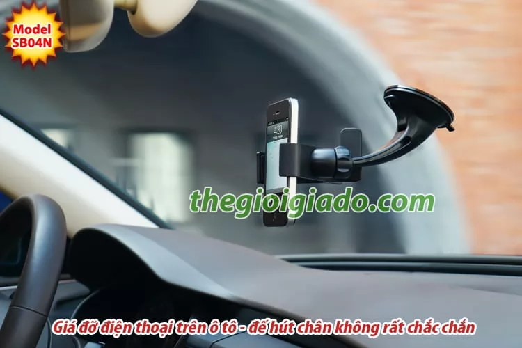 Giá đỡ điện thoại trên xe hơi - kiểu hút chân không sb04n