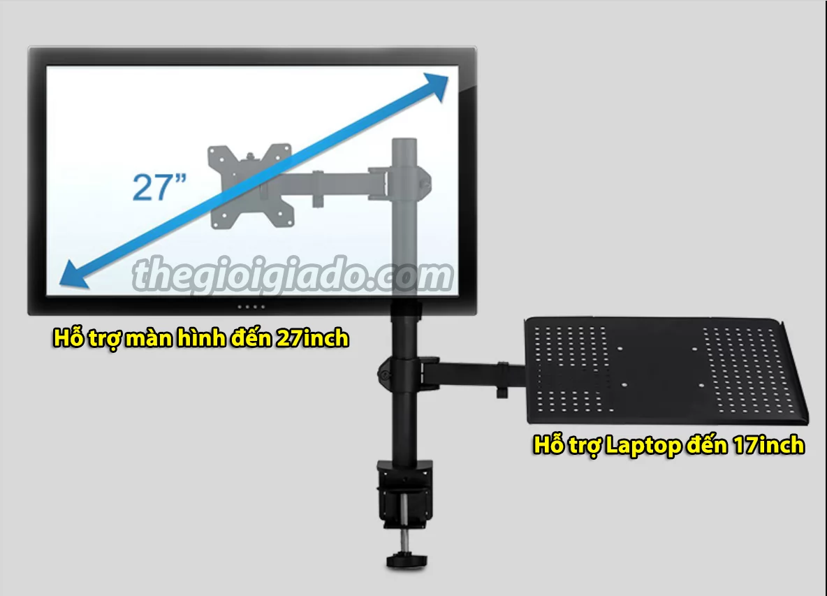 Giá đỡ màn hình LCD kiêm giá đỡ Laptop trên bàn Model ST7